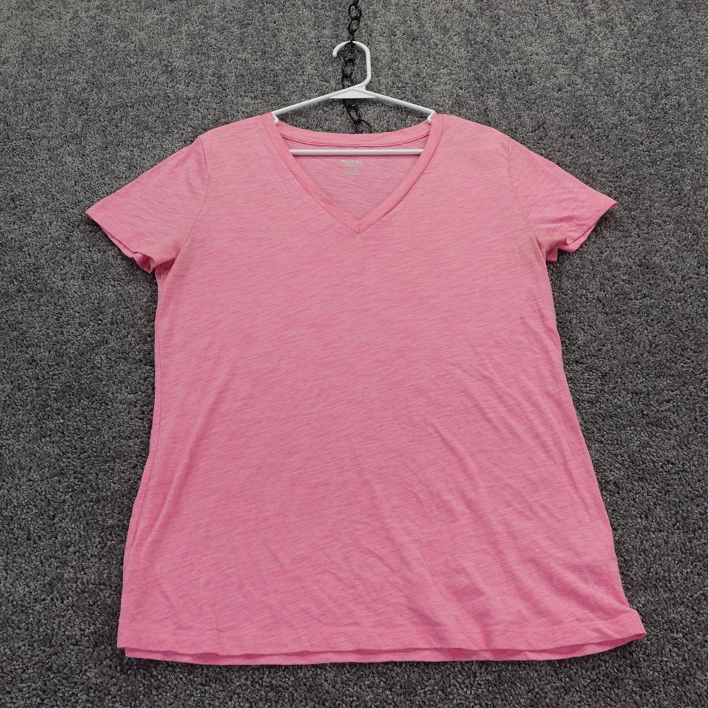 Mossimo V Neck T Shirt Womens Extra Large Pink Short Sleeve Slub Knit Top Tee